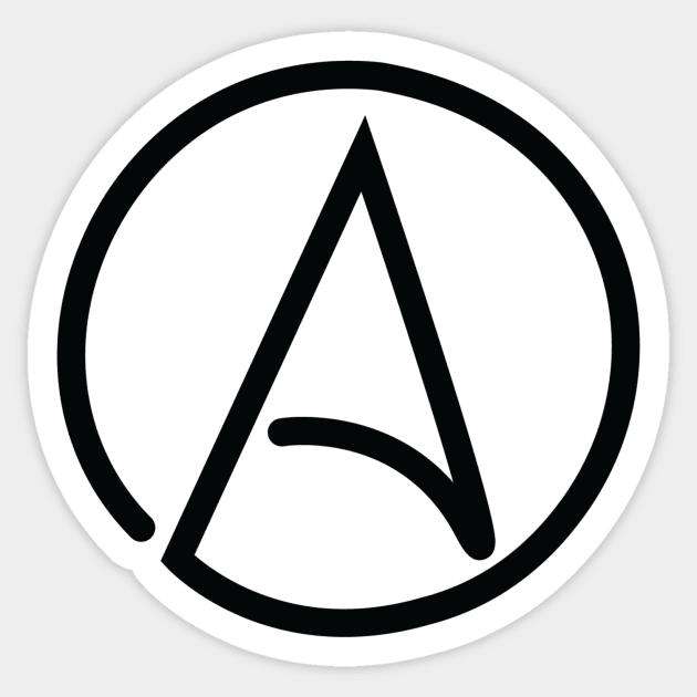 Atheist Symbol T-Shirt Sticker by godlessmom